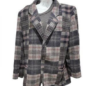 VINTAGE LIZ WEAR Women’s Wool Blend Plaid Blazer Size 14